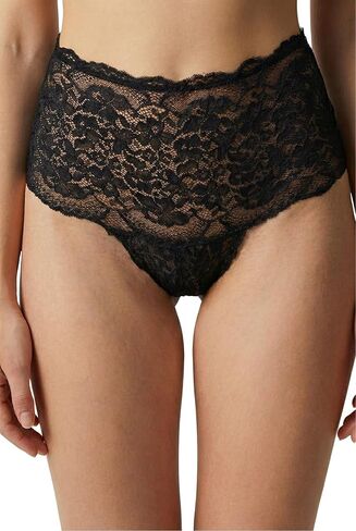 High Waisted Lace Thongs for Women - Rise Lacy Thong Underwear - Sheer High Waist Coverage Plus Size Women's Sexy Panties in Saudi Arabia