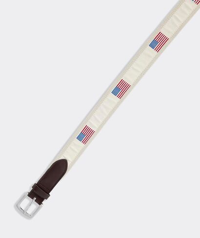 vineyard vines mens American Flags Canvas Club Belt With Nickel Buckle in Saudi Arabia