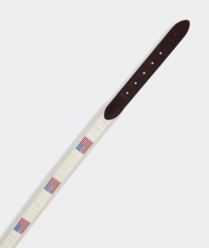 vineyard vines mens American Flags Canvas Club Belt With Nickel Buckle in Saudi Arabia