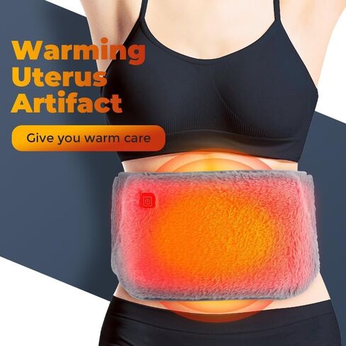 3-in-1 Heating Waist Belt: Heating Pad to Soothe Back & Period Cramps + Portable Hand Warmer, USB Powered, 3-Temp Adjustable Heat Wrap for Women, Gray in Saudi Arabia