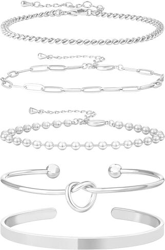 Gold Bracelets for Women, 14K Gold Plated Chain Bracelets Set for Women, Elegant Adjustable Bracelet Stack Jewelry Gifts for Womens in Saudi Arabia