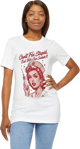 Sassy Nurse T-Shirt - Sedate it, Funny Nursing Top for Medical Pros, Healthcare Humor Apparel, RN Gift Shirt White in Saudi Arabia