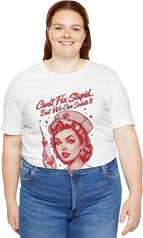 Sassy Nurse T-Shirt - Sedate it, Funny Nursing Top for Medical Pros, Healthcare Humor Apparel, RN Gift Shirt White in Saudi Arabia