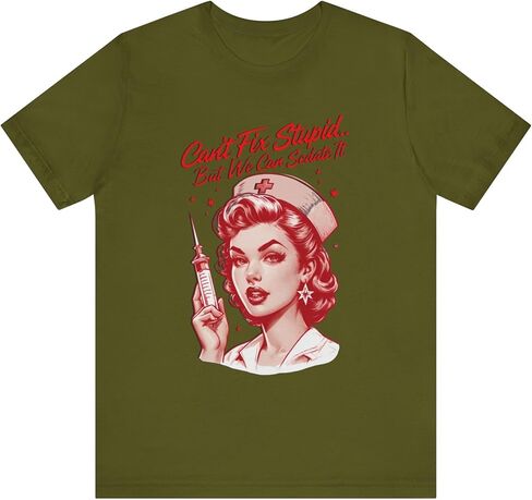 Sassy Nurse T-Shirt - Sedate it, Funny Nursing Top for Medical Pros, Healthcare Humor Apparel, RN Gift Shirt Olive in Saudi Arabia