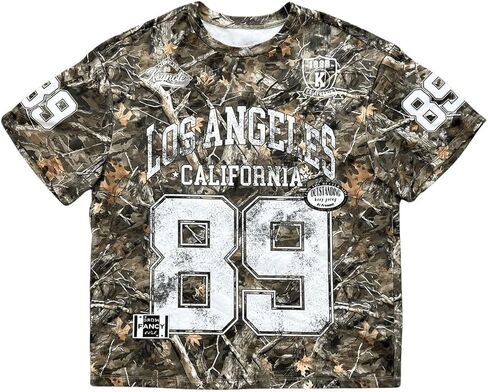 QJQ Boy's Camo T Shirt Number Graphic Tees Short Sleeve Crewneck Vintage Y2k Summer Cool Vintage Tops Clothes 2025 in Kuwait