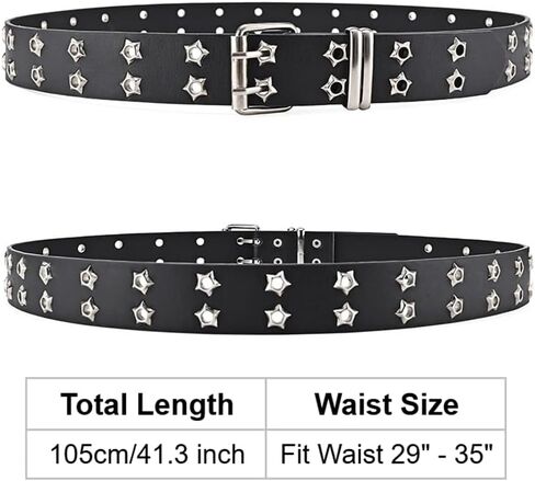 Y2k Punk Belt for Women Men Jeans Y2k Accessories Star Double Buckle PU Leather Belt Fashion Goth Emo Grunge Clothes in Saudi Arabia