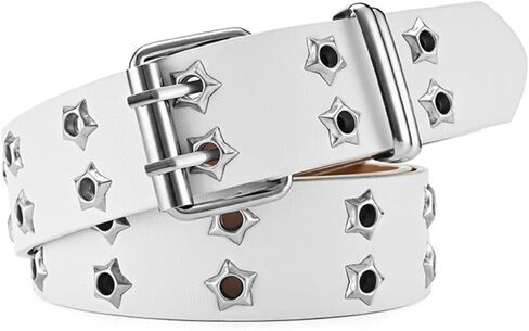 Y2k Punk Belt for Women Men Jeans Y2k Accessories Star Double Buckle PU Leather Belt Fashion Goth Emo Grunge Clothes in Saudi Arabia