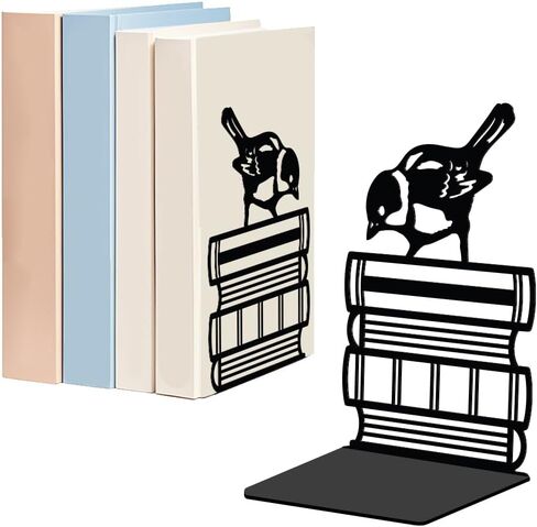 WADORN 1 Pair Piano Musical Notes Metal Decorative Bookend for Shelves, Heavy Duty Book Ends Non-Skid Books Holder Stand Black Book Support Stoppers for Music Books Desk Office Home, 5.3x4.3x7.9 Inch in Saudi Arabia