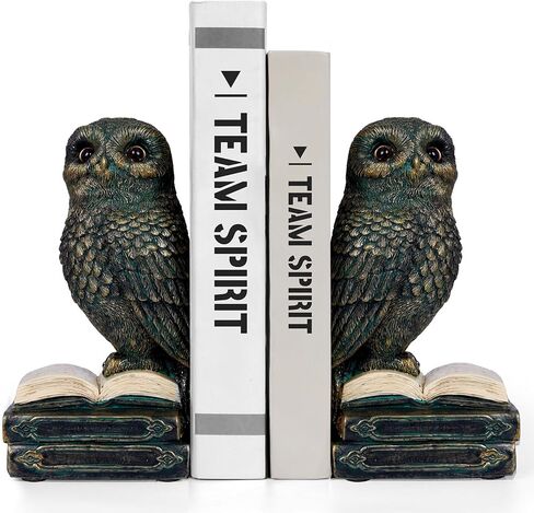 الدفاتر المزخرفة للأرفف - الدفاتر المزخرفة لديكور المنزل على شكل بومة لطيفة للكتب الثقيلة وغرف الديكور المكتبية والمنزلية (أبيض) in Saudi Arabia