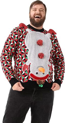 Ugly Christmas Sweater Unisex Funny Novelty Knit Pullover Men with Santa Reindder for Xmas PartyXX-LargeSleeve it Elf in Kuwait