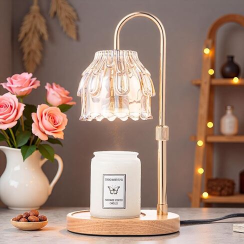 Candle Warmer Lamp with Timer - Height Adjustable Dimmable Table Lights No Flame Heat Melt Wax - House Warming Gifts, Birthday Present for Women, (Champagne) in Saudi Arabia