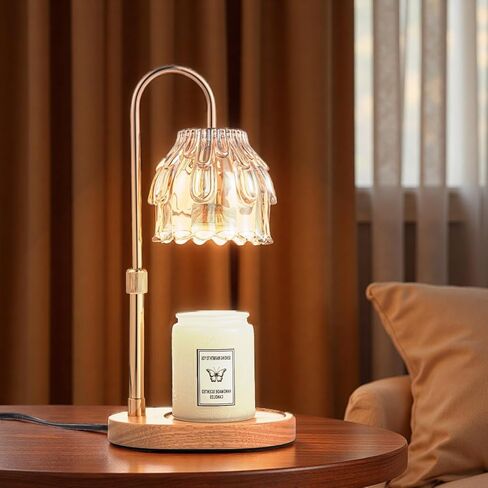 Candle Warmer Lamp with Timer - Height Adjustable Dimmable Table Lights No Flame Heat Melt Wax - House Warming Gifts, Birthday Present for Women, (Champagne) in Saudi Arabia