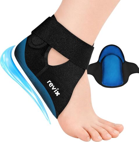 REVIX 2 Packs Heel Ice Pack Wraps, Reusable Hot & Cold Ice Pack with Full Heel Gel Coverage, Adjustable Ice Wrap for Plantar Fasciitis, Achilles Tendonitis and Foot Discomfort (Not for Ankle) in Saudi Arabia
