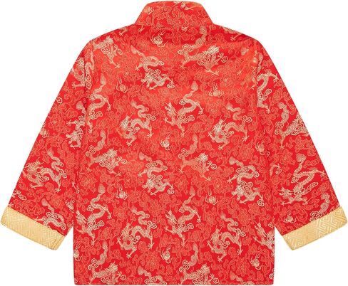 Okbebe Boy Tang Suit Dragon Long Sleeve Shirt Kids Chinese New Year Traditional Button Down Shirt in Saudi Arabia