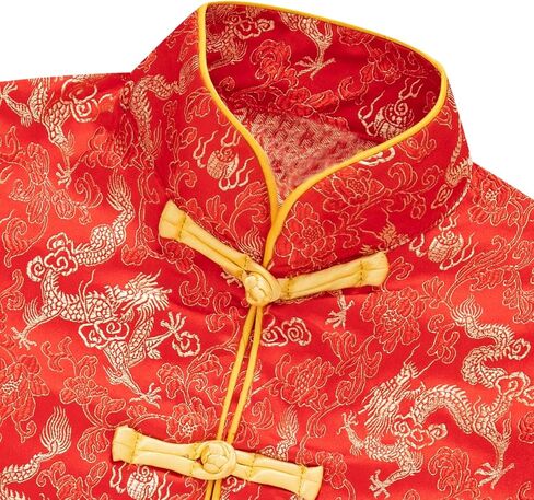 Okbebe Boy Tang Suit Dragon Long Sleeve Shirt Kids Chinese New Year Traditional Button Down Shirt in Saudi Arabia