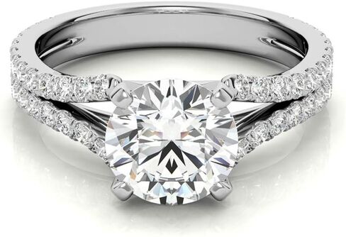 جولة قطع مويسانيتي خاتم الذكرى | خواتم زفاف للنساء لها | خاتم خطوبة كاتدرائية سبليت شانك | هدايا وعد الزفاف الفريدة العتيقة in Kuwait