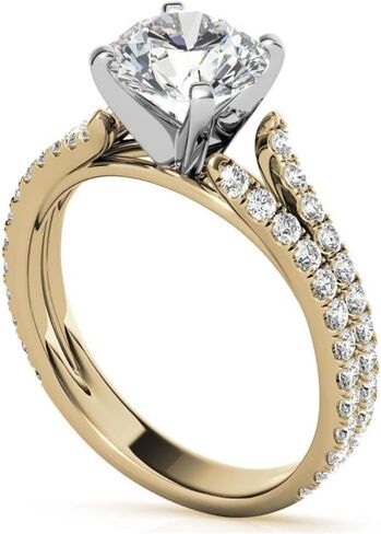 جولة قطع مويسانيتي خاتم الذكرى | خواتم زفاف للنساء لها | خاتم خطوبة كاتدرائية سبليت شانك | هدايا وعد الزفاف الفريدة العتيقة in Kuwait