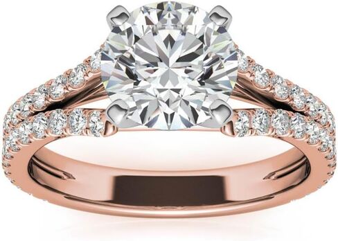 جولة قطع مويسانيتي خاتم الذكرى | خواتم زفاف للنساء لها | خاتم خطوبة كاتدرائية سبليت شانك | هدايا وعد الزفاف الفريدة العتيقة in Kuwait