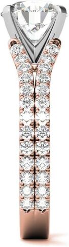 جولة قطع مويسانيتي خاتم الذكرى | خواتم زفاف للنساء لها | خاتم خطوبة كاتدرائية سبليت شانك | هدايا وعد الزفاف الفريدة العتيقة in Kuwait