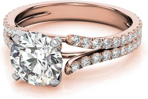 جولة قطع مويسانيتي خاتم الذكرى | خواتم زفاف للنساء لها | خاتم خطوبة كاتدرائية سبليت شانك | هدايا وعد الزفاف الفريدة العتيقة in Kuwait