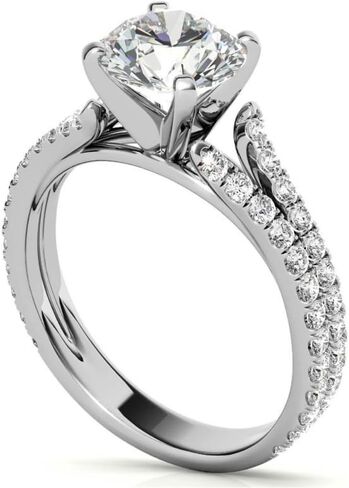 جولة قطع مويسانيتي خاتم الذكرى | خواتم زفاف للنساء لها | خاتم خطوبة كاتدرائية سبليت شانك | هدايا وعد الزفاف الفريدة العتيقة in Kuwait