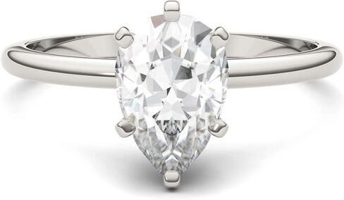 Charles & Colvard 14K White Gold Moissanite 9x6mm Pear Engagement Ring, 1.50ct DEW in Saudi Arabia