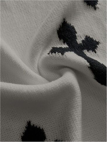 Men's Cross Print Sweater Vests Y2k Ripped Crew Neck Sleeveless Knit Tops in Saudi Arabia