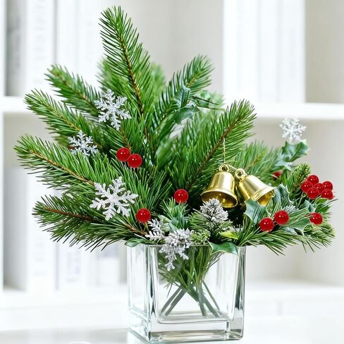 PENTA ANGEL Red Holly Berries 100Pcs Mini Christmas Artificial Holly Berries Stems for Xmas Wreath Tree Flower Craft Wedding Party Table Kitchen Wall Decor (Red, 1cm) in Saudi Arabia