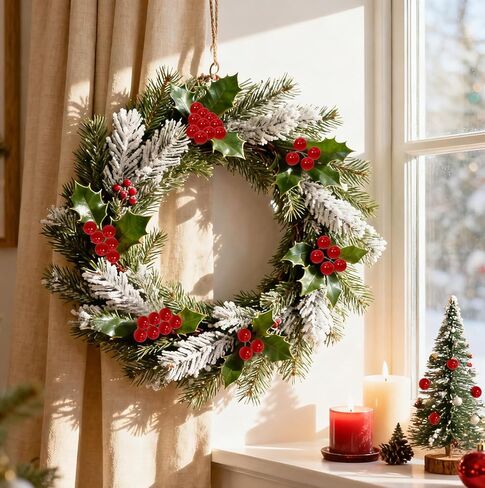 PENTA ANGEL Red Holly Berries 100Pcs Mini Christmas Artificial Holly Berries Stems for Xmas Wreath Tree Flower Craft Wedding Party Table Kitchen Wall Decor (Red, 1cm) in Saudi Arabia