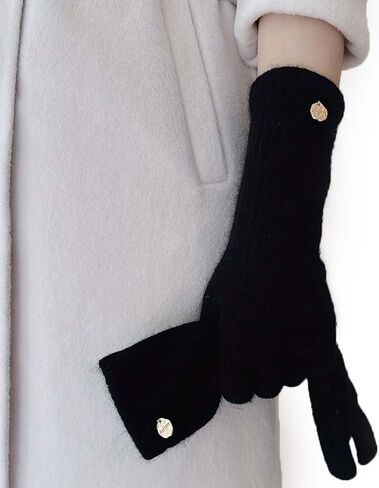 100% Organic Wool Gloves, Winter Long Gloves for Women, Touchscreen Wool Glove for Cold Weather in Saudi Arabia
