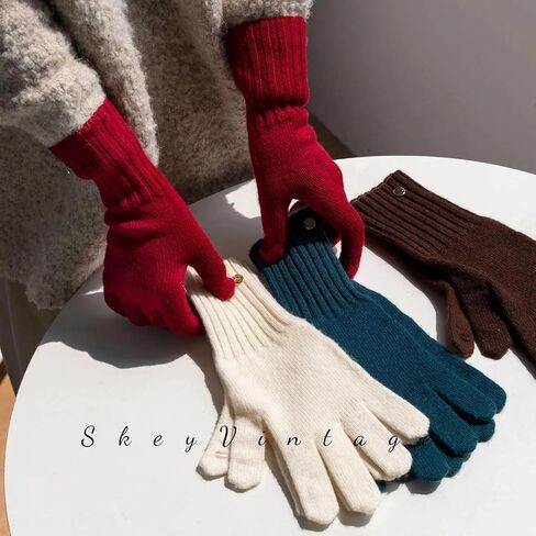 100% Organic Wool Gloves, Winter Long Gloves for Women, Touchscreen Wool Glove for Cold Weather in Saudi Arabia