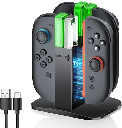 شحن Dock استبدال Switch & Charger for Switch OLED for Joy Cons ، محطة شحن للتبديل مع سلك USB Type-C- Black in Kuwait
