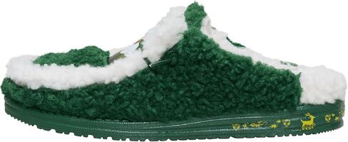 HEYDUDE Men’s Wally Elf Slip-On Loafers | Festive Pine Green Holiday Shoes | Faux Shearling Cozy Lightweight Casual Style in Saudi Arabia