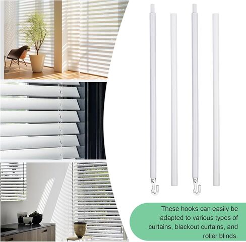 2Pair Detachable Blind Wand Plastic Blind Rods 24 Inches Blinds Tilt Wand (After Combination) Window Wands Replacement with Hook Curtain Opener Stick Vertical Blinds Parts for Window Shades in Saudi Arabia