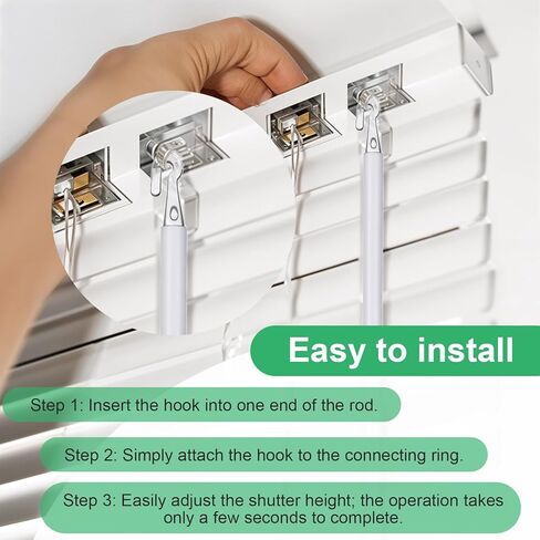 2Pair Detachable Blind Wand Plastic Blind Rods 24 Inches Blinds Tilt Wand (After Combination) Window Wands Replacement with Hook Curtain Opener Stick Vertical Blinds Parts for Window Shades in Saudi Arabia