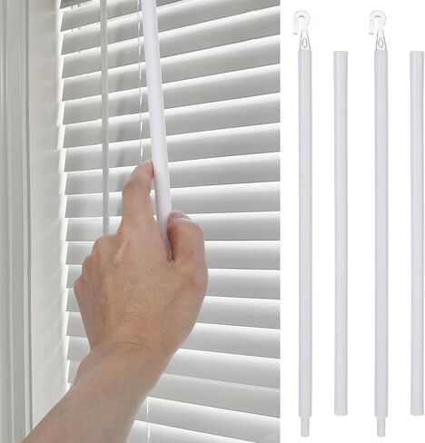 2Pair Detachable Blind Wand Plastic Blind Rods 24 Inches Blinds Tilt Wand (After Combination) Window Wands Replacement with Hook Curtain Opener Stick Vertical Blinds Parts for Window Shades in Saudi Arabia