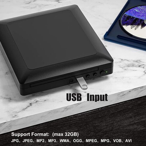مشغل CeIhoit Mini HD DVD ، مشغلات الأقراص المضغوطة للمنزل ، مشغلات DVD للتلفزيون ، HDMI و RCA Cable ، UP-Convert to HD 1080p ، جميع المنطقة ، ذاكرة نقطة التوقف ، PAL/NTSC المدمجة ، USB 2.0 in Kuwait