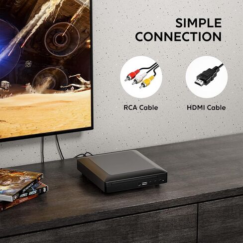 مشغل CeIhoit Mini HD DVD ، مشغلات الأقراص المضغوطة للمنزل ، مشغلات DVD للتلفزيون ، HDMI و RCA Cable ، UP-Convert to HD 1080p ، جميع المنطقة ، ذاكرة نقطة التوقف ، PAL/NTSC المدمجة ، USB 2.0 in Kuwait