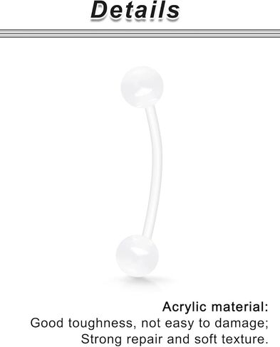 Ocptiy 14G Clear Plastic Belly Button Ring Pregnancy Belly Rings Maternity Navel Rings for Sport Pregnant Women Flexible Belly Piercing Retainer Long bar 10-38mm in Saudi Arabia