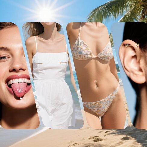 AceFun 5 أزواج 14G حلقات الحلمة للنساء الفولاذ المقاوم للصدأ فراشة القلب، زهرة البومة الحلمة الحديد تشيكوسلوفاكيا لطيف حلقات الحلمة مجموعة Nipplerings ثقب المجوهرات الأحمر الوردي الأزرق لهجة in Kuwait