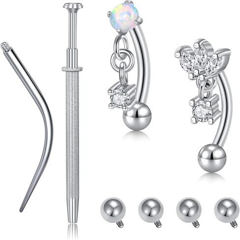 VCMART 16g Rook Earring Piercing Jewelry Stainless Steel Curved Barbell Ear Rook Daith Surface Tragus Eyebrow Rings Piercing Jewelry Vertical Labret Lip Jewelry Small Belly Button Ring for Women Men in Saudi Arabia