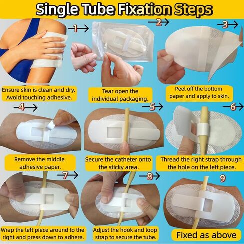 5 PCS Catheter Stabilization Device, Bulk Pack Adhesive Holder Stickers for Catheter Tube, Leg Bag & PEG Tube, Individually Wrapped Supplies in Saudi Arabia