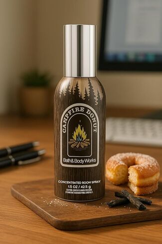 Bath & Body Works Campfire Donut Concentrated Room Spray 1.5 oz 42.5 g – Gourmand Home Fragrance with Powdered Sugar, Glazed Donut, and Toasted Marshmallow in Saudi Arabia