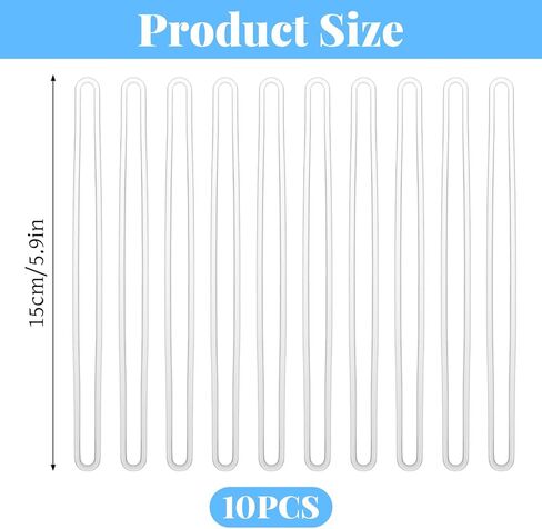 10PCS Plastic Luggage Tags Strap, 6 Inch Clear Luggage Tag Loops, Travel Bag Tag Loops for Name Tags ID Cards Suitcase Label Fastener in Saudi Arabia