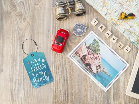 Beach Ocean Summer Luggage Tags for Suitcases, Cute Travel Personalized Suitcase Luggage Tags for Women Teen Girls Children, 2 Pack Bag Tags Traveling Leather Luggage Accessories in Saudi Arabia