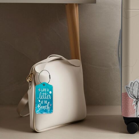 Beach Ocean Summer Luggage Tags for Suitcases, Cute Travel Personalized Suitcase Luggage Tags for Women Teen Girls Children, 2 Pack Bag Tags Traveling Leather Luggage Accessories in Saudi Arabia