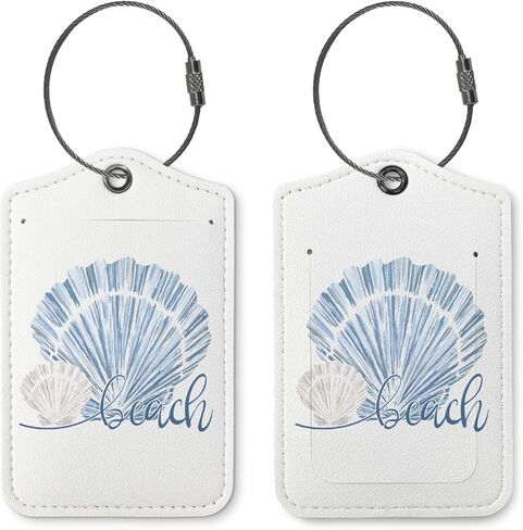 Beach Ocean Summer Luggage Tags for Suitcases, Cute Travel Personalized Suitcase Luggage Tags for Women Teen Girls Children, 2 Pack Bag Tags Traveling Leather Luggage Accessories in Saudi Arabia