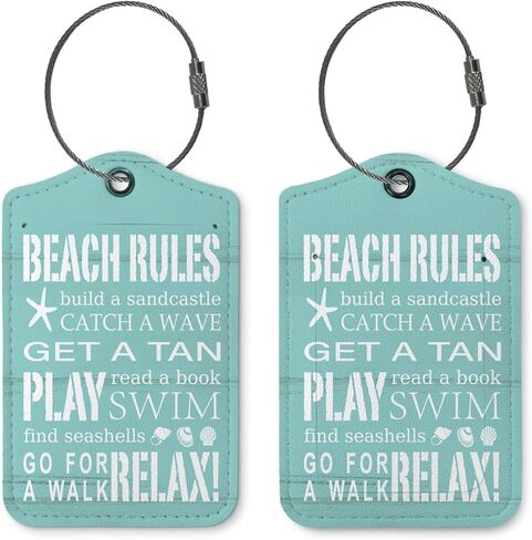 Beach Ocean Summer Luggage Tags for Suitcases, Cute Travel Personalized Suitcase Luggage Tags for Women Teen Girls Children, 2 Pack Bag Tags Traveling Leather Luggage Accessories in Saudi Arabia