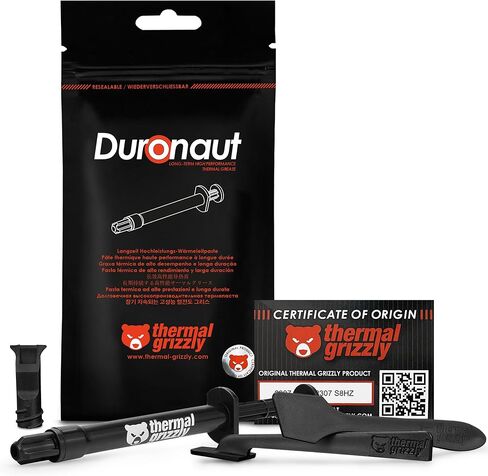 Grizzly الحراري - Duronaut - 2 جرام - المتانة المحسنة والمعجون الحراري العالي الأداء - لأقصى قدر من الموصلية الحرارية أثناء رفع تردد التشغيل CPU/GPU/PS4/PS5/Xbox in Kuwait