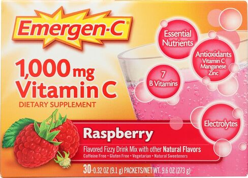 Alacer Raspberry Emergen C Box 30 Pack, 0.32 Oz in Saudi Arabia